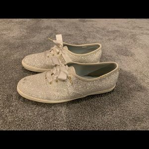 keds x kate spade glitter sneakers in white